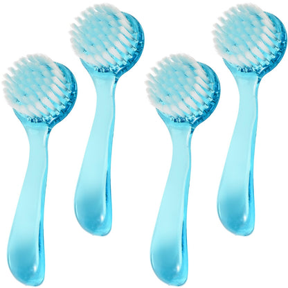 4 Colors Facial Cleansing Brush, Beomeen Face Scrubber Exfoliating Brush Face Wash Scrub Exfoliator for Skin Care, Makeup Removal (Blue, Pink, Purple, Clear)