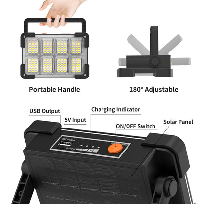 OHAYORI LED Rechargeable Work Light, Portable Floodlight with Power Bank, 4 Modes LED Rechargeable Spotlight, Waterproof Outdoor Emergency Security Light for Fishing, Hiking, Car Repairing