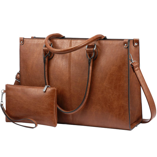 LOVEVOOK Laptop Bag for Women, Vintage Work Tote Bags for Women Computer Bag Office Briefcase Handbag