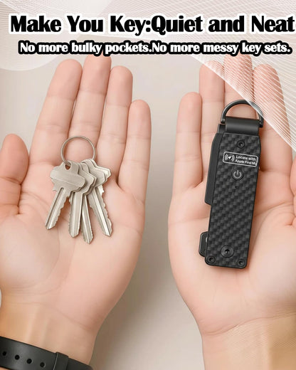ShiChextasy Air Keychain with GPS Tracker : Lightweight Compact Key Holder for Outdoor Use - Minimalist Metal Key Organizer(Carbon fiber)