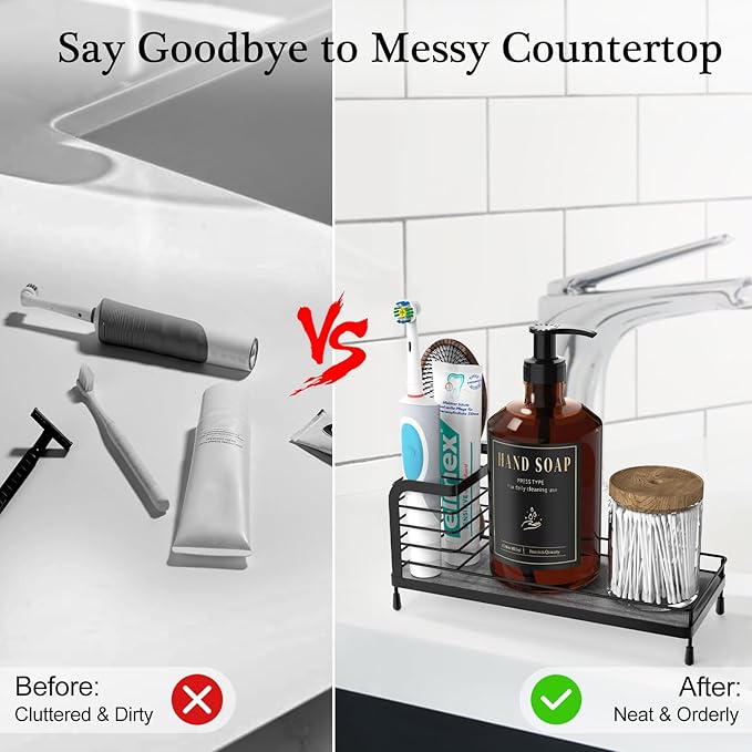 Luxspire Toothbrush Holders, Bathroom Organizer Countertop