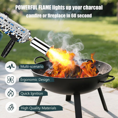 ARTFLAMM Propane Gun Torch - Powerful Grill & Cooking Blower Torch - Culinary Torch Sous Vide - Adjustable Flamethrower for BBQ, Campfire, Charcoal Wood Grills Lighter(Tank Not Included)