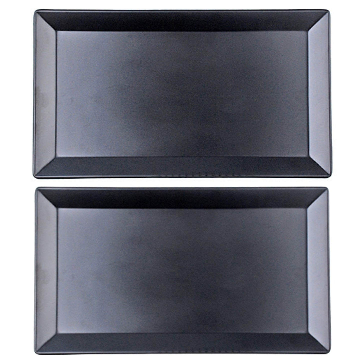 Needzo Melamine Black Rectangle Sushi Plate, Asian Appetizer Dish, Japanese Cuisine Dinnerware, 11 1/4 X 6 1/2 Inches, Set of 2