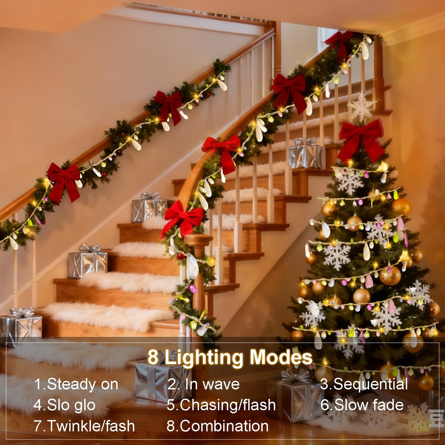 DealBeta Battery Operated Fairy String Lights, Acrylic Gems Jewels String Lights with Remote 8 Modes Timer Function,30 Warm White LED Battery Powered Fairy Lights for Bedroom Party Decor