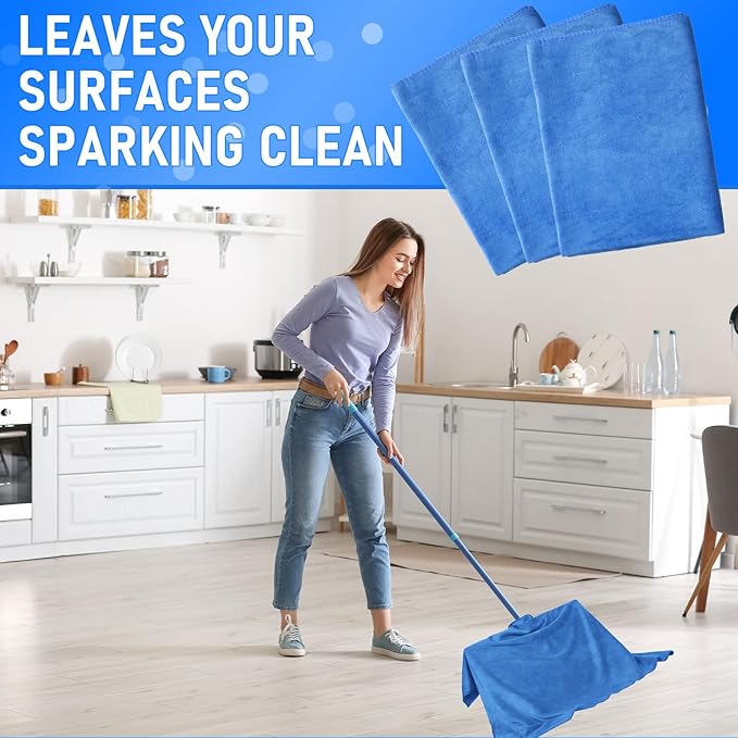 Newwiee 3 Pcs Extra Large Microfiber Cleaning Cloth 30" x 20" Washable Reusable