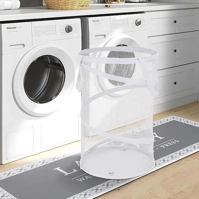 BATTOO Large Collapsible Laundry Basket Foldable Mesh Pop Up Hamper