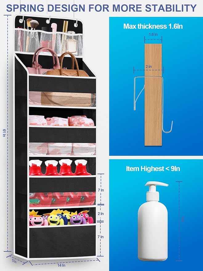 2 Pack Over the Door Storage Organizer