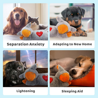 ALL FOR PAWS Heartbeat Puppy with Warm Bag for Dogs, Anxiety Relief Stuffed Animals Toy for Dog Sleep Aid, Comfort Snuggling Plush Puppy Toy for Behavioral Training Aid, Grey Sheep