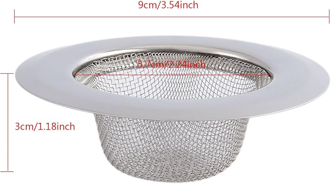 Mtsooning 2PCS Kitchen Sink Strainer, 3.5" Diameter Stainless Steel Drain Cover