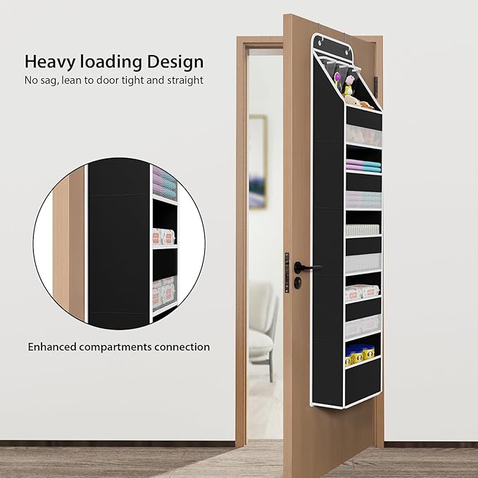 Univivi 6-Shelf Over Door Hanging Organizer Fabric Baby Door Storage