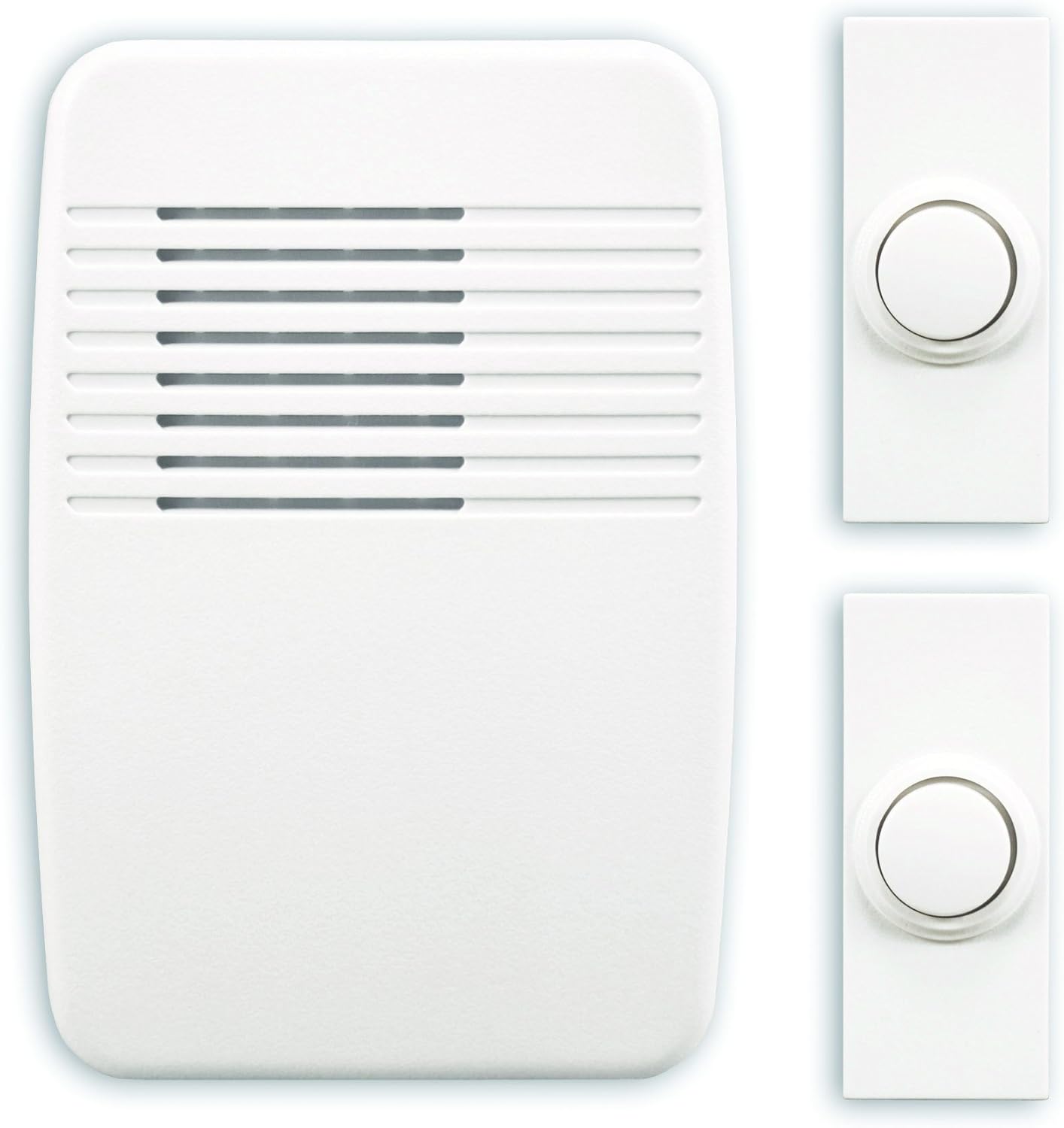 Heath/Zenith SL-6167-C Heath Zenith Wireless Plug-In Door Chime Kit with 2 Push Buttons, White