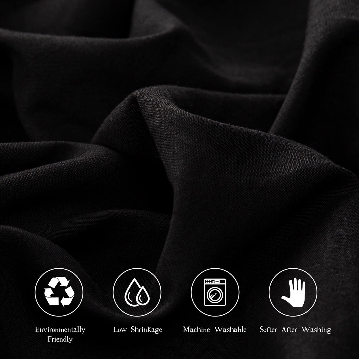 Best Season Cotton Full Size Sheet Set (Black) 4 Piece - 100% Cotton Sheets Set, Soft Cotton Bed Sheets Sets with Deep Pocket fit Up to 16 inch