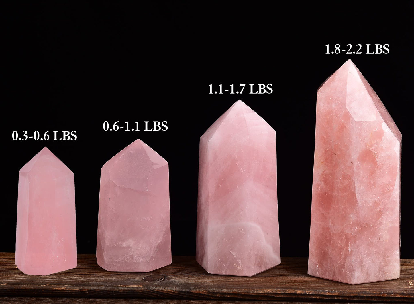 AMOYSTONE Rose Quartz Obelisk Towers Large Healing Crystal Point Wand 6 Faceted Reiki Meditation Stone Pink 0.6-1.1 LBS