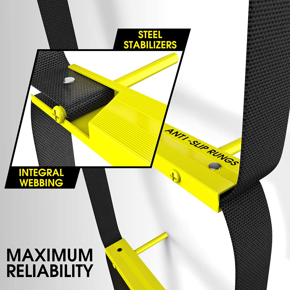 Fire Escape Ladder 3 Story | Rope Ladder Fire Escape for Homes 3rd Floor | Portable, Foldable & Compact | Emergency Ladder Suitable for Balcony & Windows | Survival Tool in Case of Fire Brake