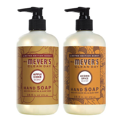 Mrs. MEYER'S CLEAN DAY Hand Soap Variety Pack, 1 Apple Cider, 1 Acorn Spice, 2 CT