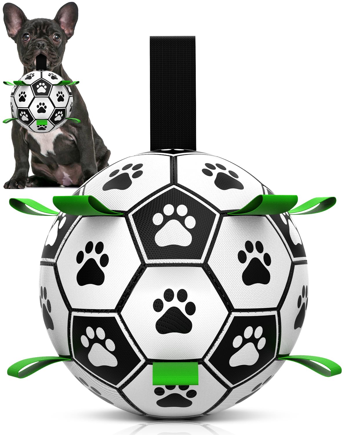 HETOO Interactive Dog Football Toys with Grab Tabs, Durable Dog Water Balls for Small Medium Breed, Indoor & Outdoor (6 Inch)