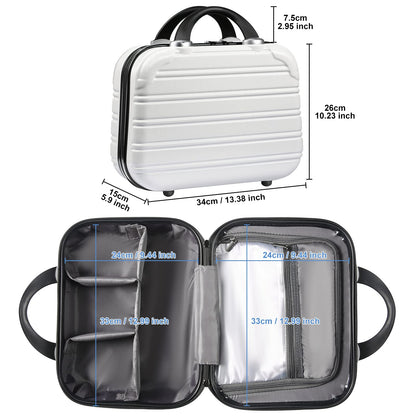 JZRTravel 14-Inch Makeup Train Case Hardshell PC+ABS Travel Cosmetic Organizer, Makeup Storage Box for Toiletry Durable Portable Gifts for Women.
