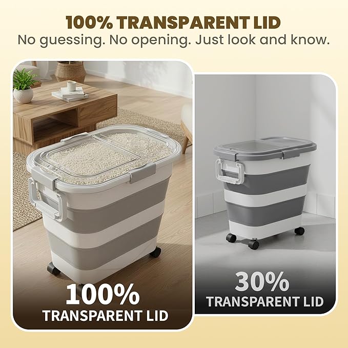 25-35Lbs Rice Container, Collapsible Food Storage Containers