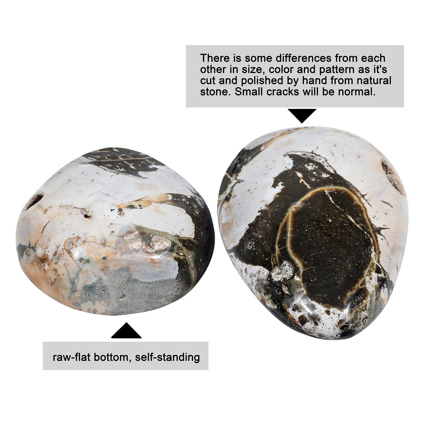 Nupuyai 911g-1135g Natural Ocean Jasper Stone for Home Decor, Irregular Self-Standing Stone Specimen Polished Statue for Prayer, Meditaion
