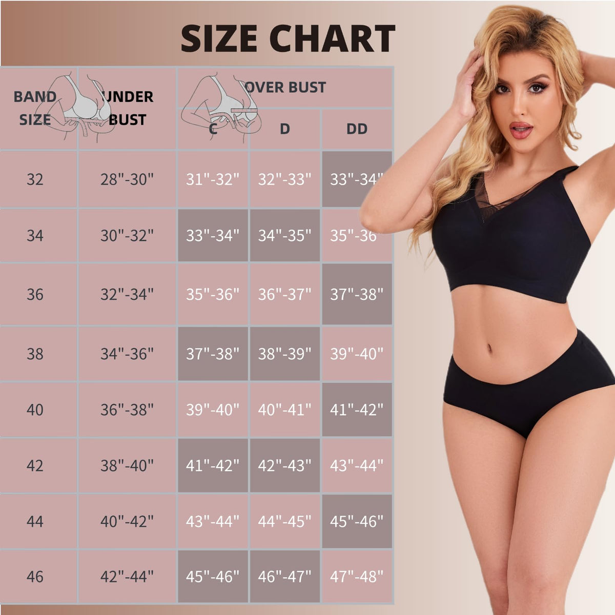linliasor Minimizer Bra Posture Bras for Women Smoothing Shapedly Bra (Black,38DD)