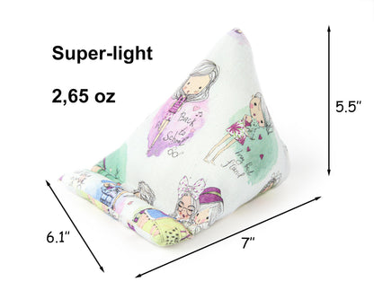 STEPHAN AND THEODORE Handmade Phone Pillow Holder - The Wedge Mobile Device Stand - Fabric Phone Stand for All iPhones, All Smartphones! 7 x 6.1 x 5.5 Inches (Dolls)
