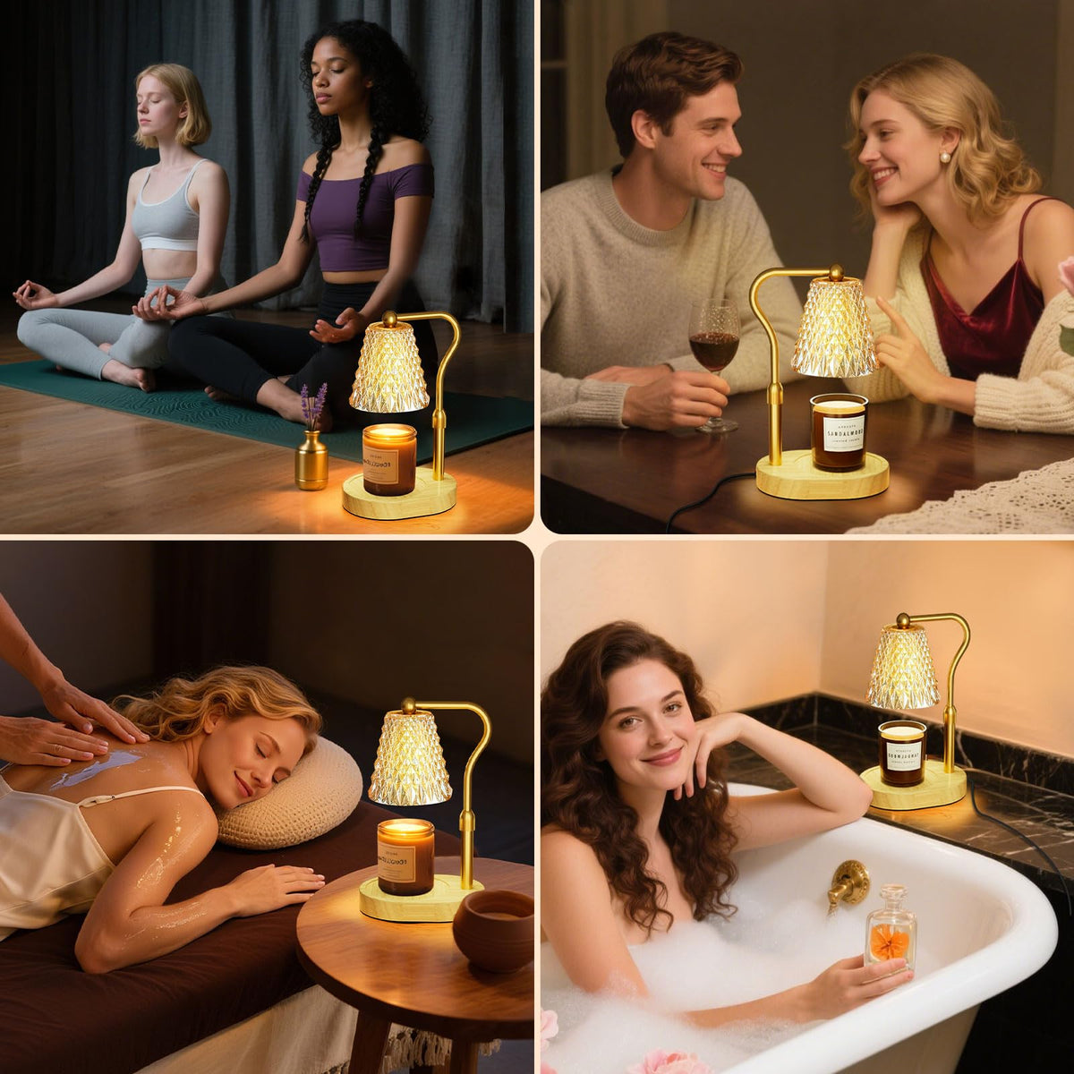 Candle Warmer Lamp with Timer Dimmer, Birthday Gifts for Women Mom, Height Adjustable Wax Melt Warmer for Jar Candles with 2 Bulbs, House Warming Gifts New Home Decor