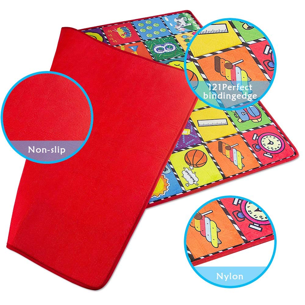 teytoy Baby Mats for Floor Alphabet Kids Rug Crawling Mat Play Rugs for Children Super Soft Non-Slip Colourful Foldable Playmats for Toddlers, 112 * 151cm Extra Thick (0.6cm)