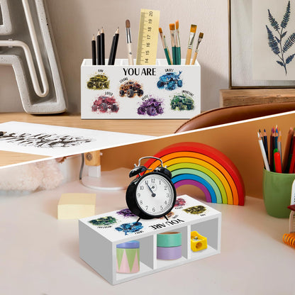 nvucamd Inspirational Monster Trucks Pen Pencil Holder for Desk, Motivational Office Desk Accessories, Boys Kids Positive Truck Pen Holders Organizer for Classroom Bathroom, You Are Kind