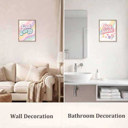 SJUDHHG Dorm Room Decor for Girls, Inspirational Posters, Ideal Birthday Graduation Gift for Girls, Preppy Pink Wall Art for College Apartment Bedroom Classrooms Living Room, 8 x 10 inch Set of 4 (Unframed)