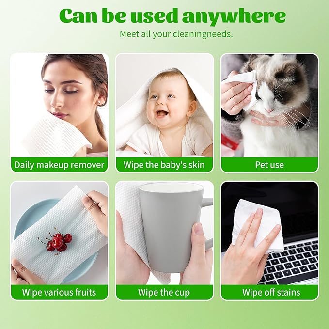 Disposable Face Towels 100 Count, Biodegradable Facial Towels