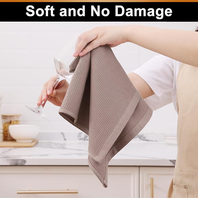 Homaxy 100% Cotton Waffle Weave Kitchen Towels