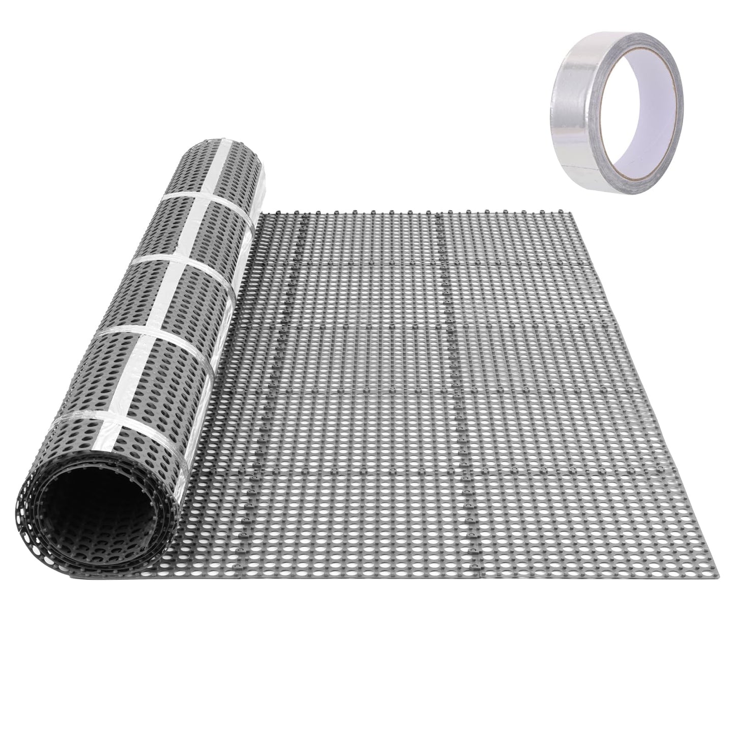 Interlocking Mattress Underlay 83" L x 59" with Aluminum Tape RV Under Mattress Modular Under Mattress Pad for RV Boat Camper Creating The Bed Air Dry and Flow（Queen）