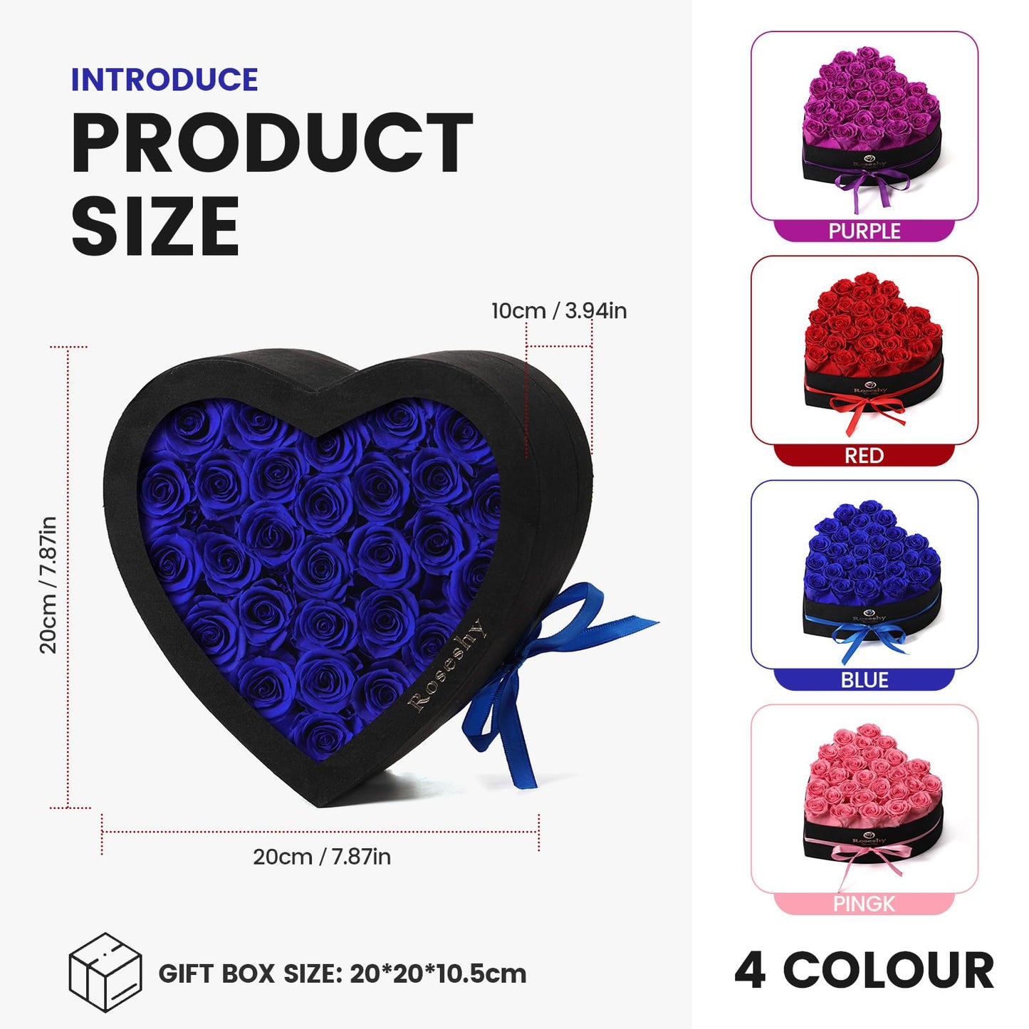 Valentines Day Flowers Roses Gifts for Her,16pcs Red Forever Preserved Roses in Heart Shape Gift Box,Valentines Day Delivery Prime Gifts-Roses Gifts for Women,Mom.