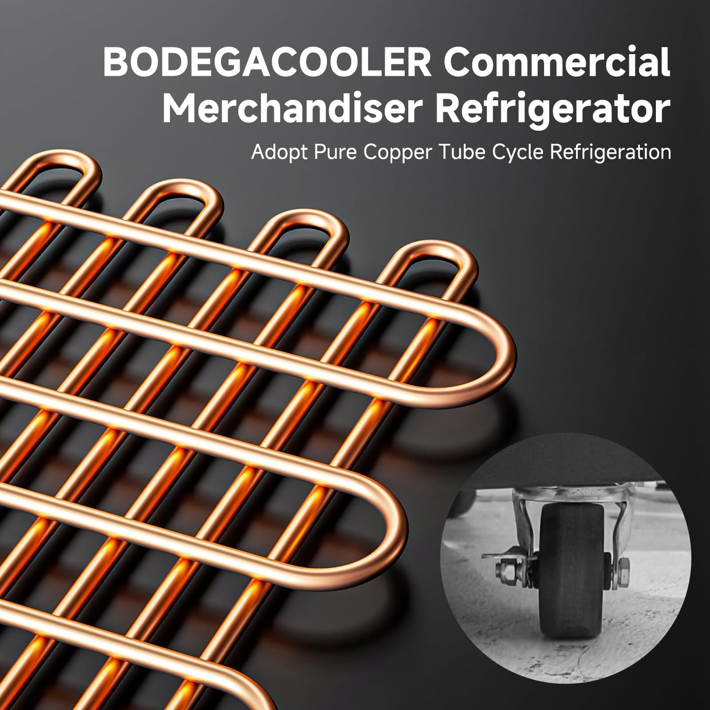 BODEGACOOLER 67.3“W 53 Cu. Ft Commercial Beverage Refrigerator,3 Glass Door Merchandiser Cooler, Display Refrigerator with LED Lighting, Adjustable Shelves, Temperature Control, Heavy-Duty Casters