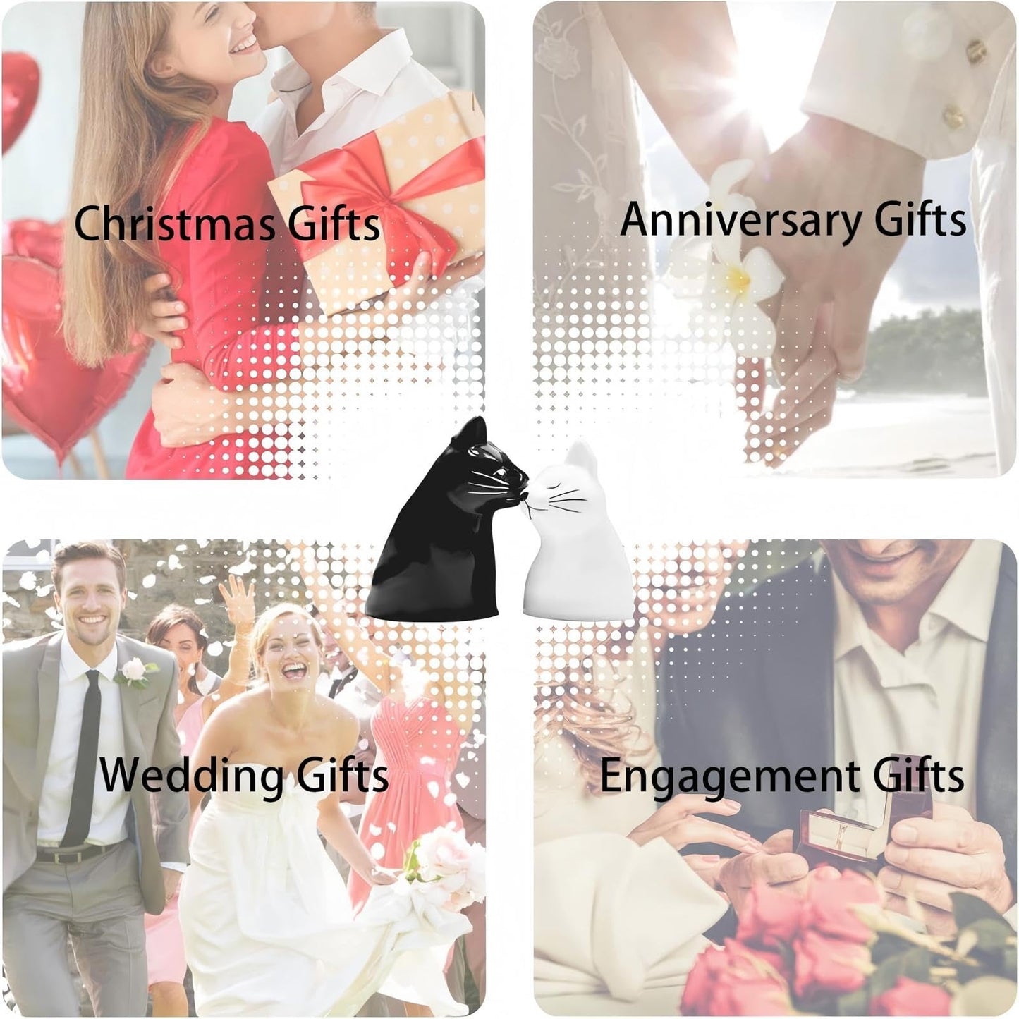 Couple Gifts Cute Kissing Cat Mug Matching Couples Stuff Ceramic Coffee Mugs for Wedding Gifts Anniversary Valentines Engagement Gifts for Couples Cat Lovers 12oz