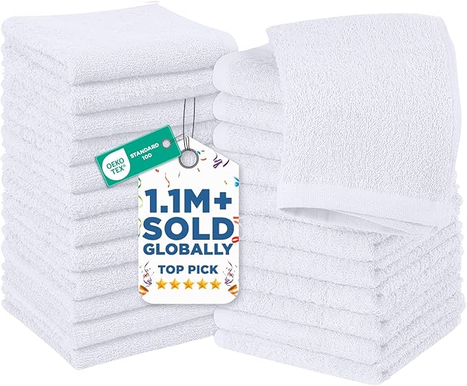 DAN RIVER 24 Pack Wash Cloths for Showering