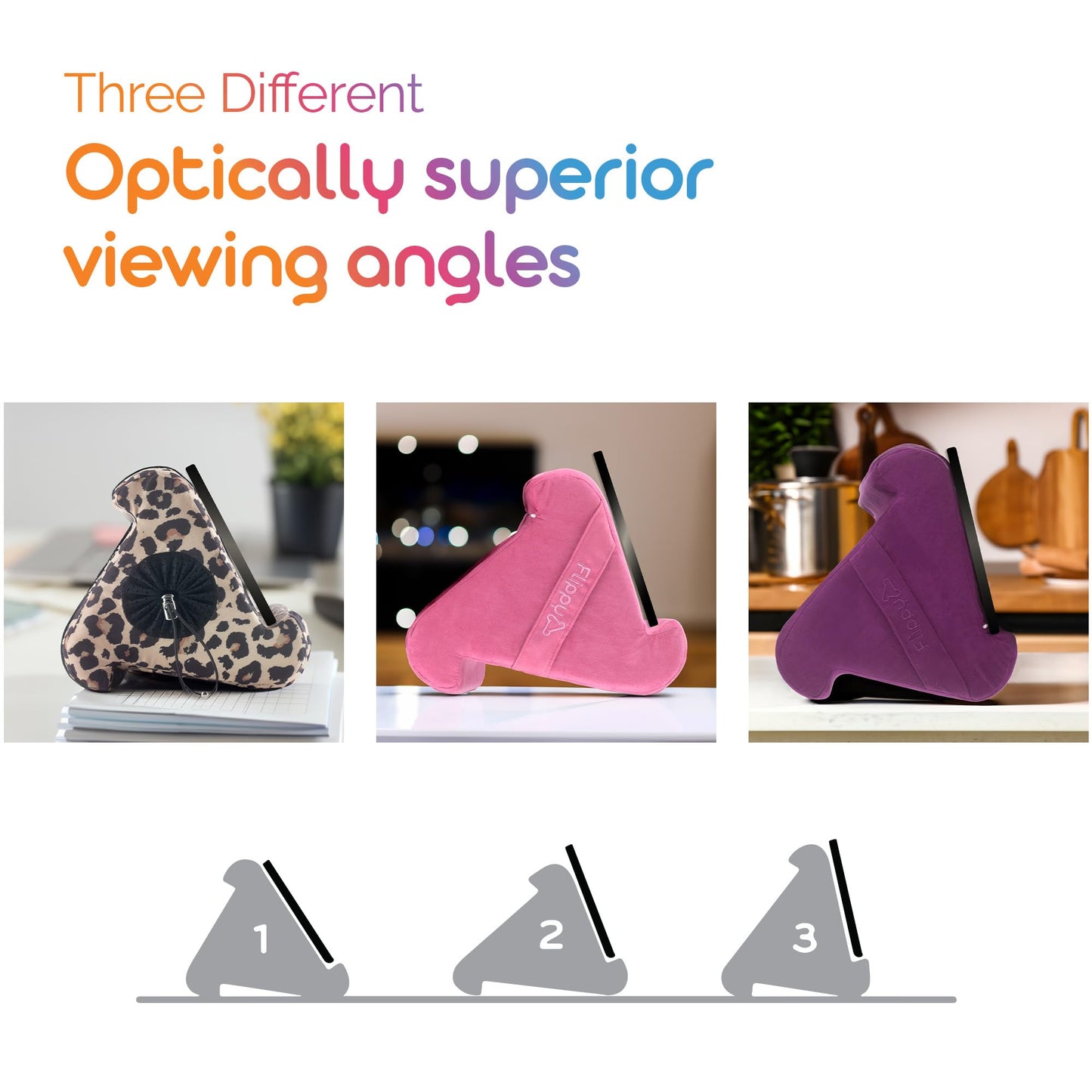 Flippy Original Tablet Pillow Stand & iPad Holder, Gift for Book Lovers & Readers, Multi-Angle Stand with Storage for Lap, Desk & Bed, Compatible with Kindle, Fire, iPad & Samsung, True Blue