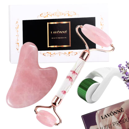 100% Authentic Jade Roller and Gua Sha Set for face I Derma Roller I Facial Tools I Real Guasha I Premium Quality I Mother's Day Gift for wife