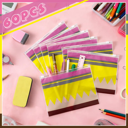 SilTriangle 60 Pcs Teacher Appreciation Gifts Bulk Teacher Survival Kit Waterproof Pencil Pouch Makeup Bags Small Cosmetic Toiletry Bag Thank You Gifts for Women Men Office Graduation Season Supplies