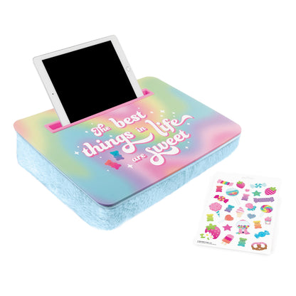 3C4G: Life is Sweet Lap Desk & Sticker Set - Customize with Scrawberry Scented Stickers, Portable Pillow Desk for Kids, Versatile Media Slot, Ages 6+