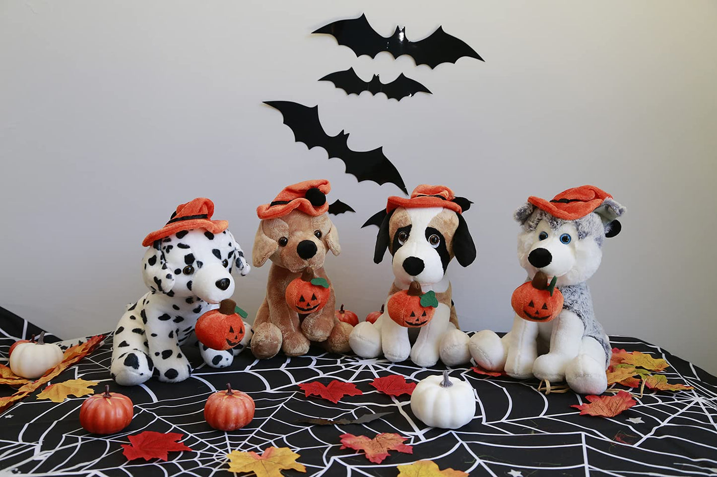 Plushland Halloween Pawpals 8 inches Puppy Dog Plush Stuffed Toy Comes with Hat and Halloween Jack O Lantern - Pumpkin for Kids on This Holiday (Labrador)