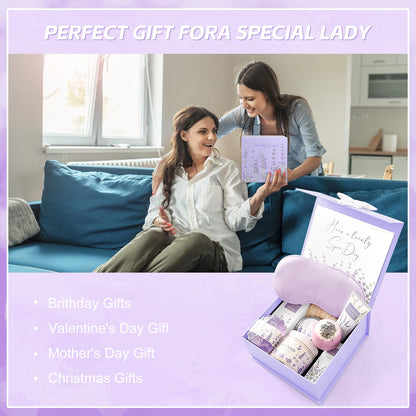 Frerdui Lavender Spa Gifts Set, 11 Pcs Bath Gift Set for Women, Relaxing Spa Gifts, Home Spa Products, Birthday Gifts for Women Valentine's Day
