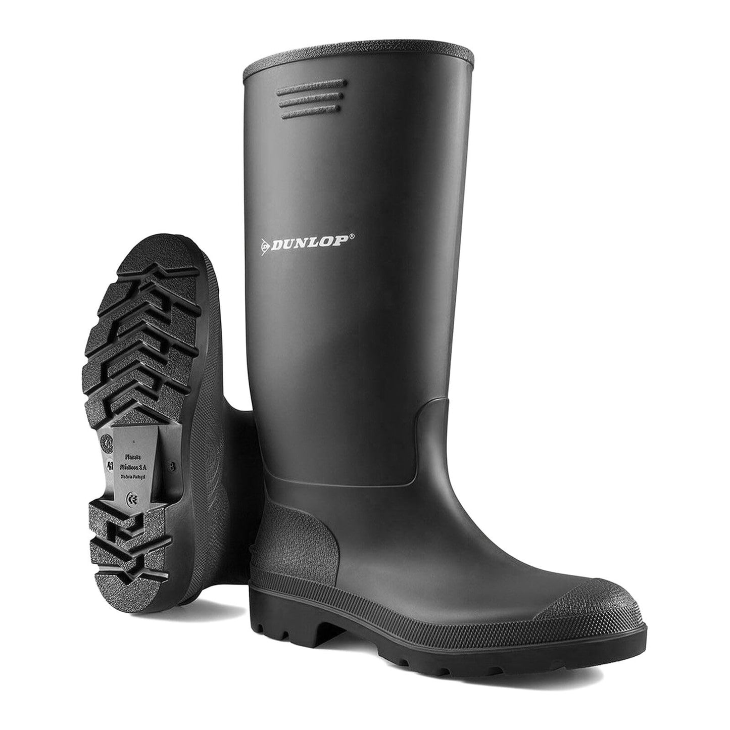 DUNLOP Unisex Wellingtons Boots Ladies Women Mens Wellies Fully Waterproof Snow Rain Muck Outdoor Mud Shoes Welly (Black, 10)