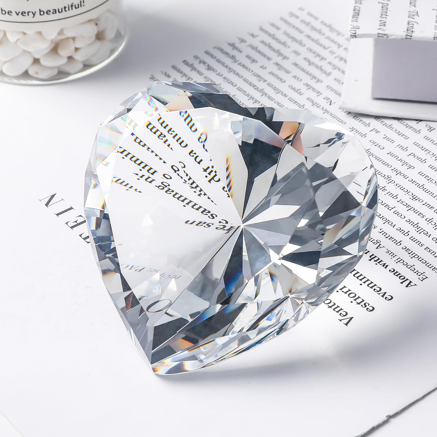 SWTHONY Bundle of 80mm and 90mm Crystal Diamond Paperweight Gems Home Decor