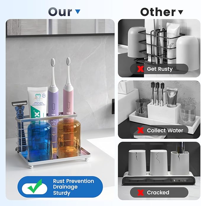 Luxspire Toothbrush Holders for Bathroom, Toothbrush Holder