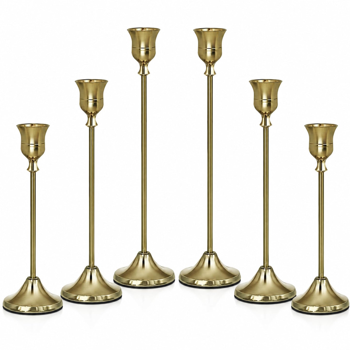 DeepWhale Candlestick Holders Set of 2(6 PCS) with Upgraded Weighted Base, Candle Stick Holders for Wedding Centerpieces, Dinner Party & Home Decor Accents
