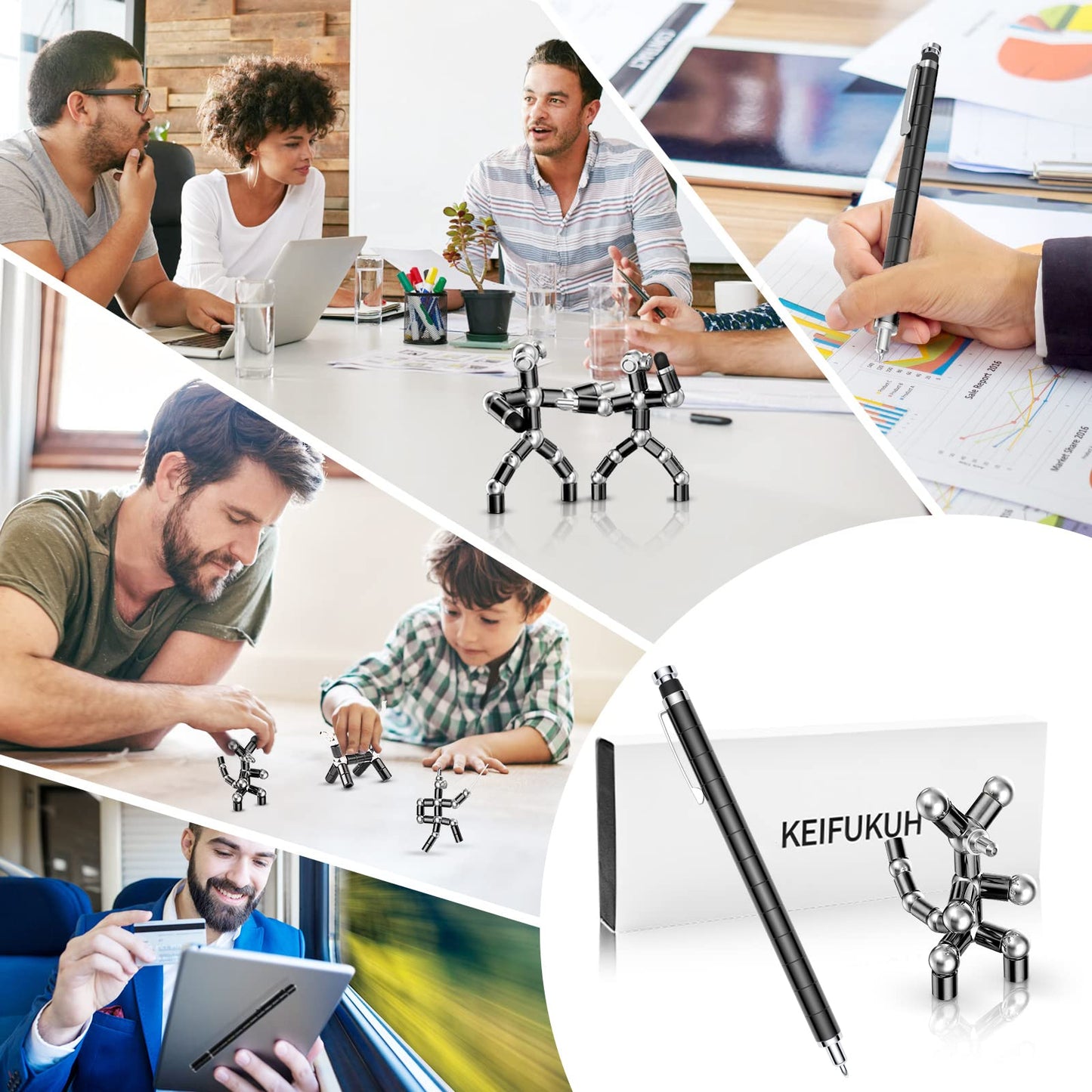 Fun Gifts for Men Fidget Gel Pens - Unique Graduation Gift for Him for High School College Graduates, Cool Birthday Gift Ideas for Teen Boys, Novelty Anniversary Stocking Stuffers White Elephant Gifts