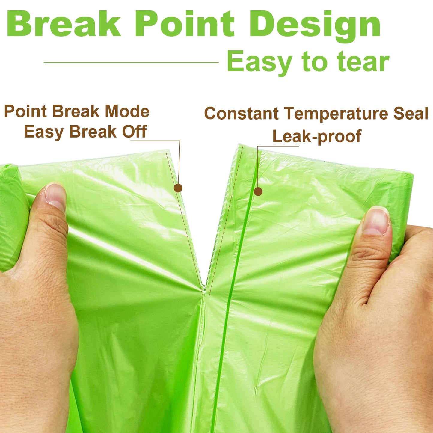 30 Litre Bin Liners 100 Bags, Biodegradable Food Waste Garbage Bags, 30L Strong Compostable Trash Caddy Liners, Recycling Degradable Rubbish Bag for Kitchen Bathroom Garden Office, Green, 60 x 65cm