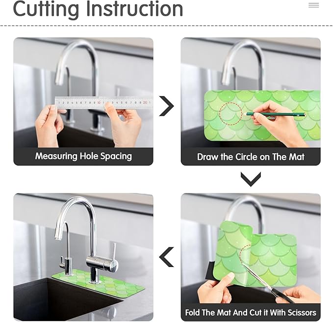 Kitchen Sink Splash Guard 2 PCS 14.7 Inch Sink Faucet Mat Splash Guard