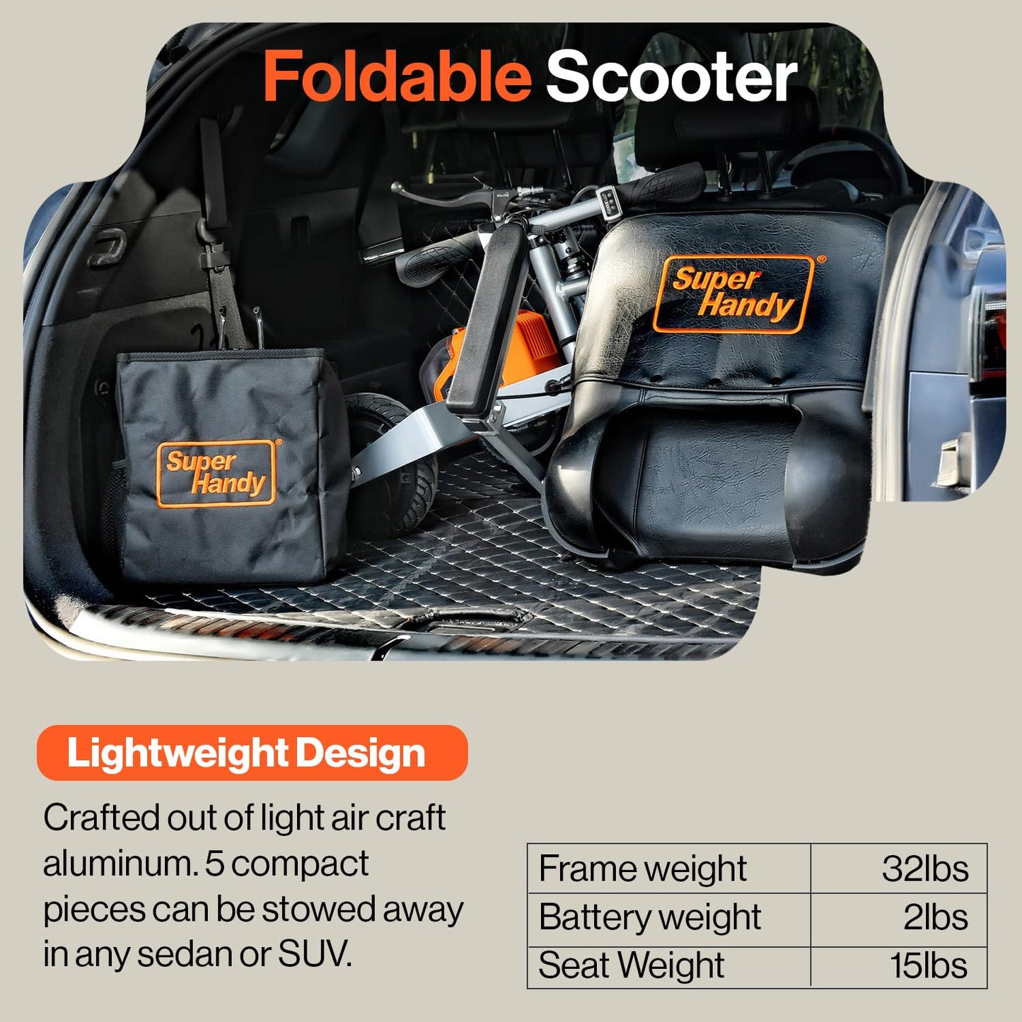 SuperHandy Passport Mobility Scooter & Electric Seat Lift Assist Cushion [Bundle Deal]
